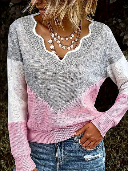 Pull Luma – motif color-block élégant