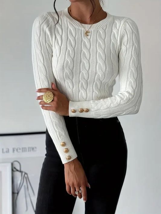 Pull  Auréline – élégant à boutons décoratifs